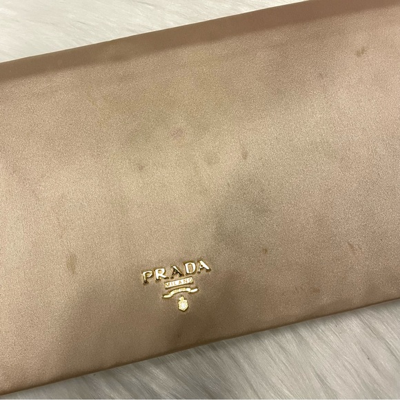 Prada Beige Satin Clutch - Picture 5 of 10